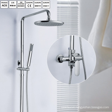 Brass bathroom chrome head rain shower set